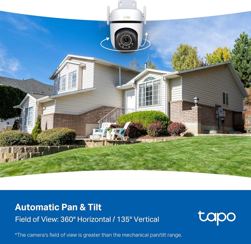 tapo 3K 5MP Outdoor Pan/Tilt Security Wi-Fi Camera – 360° View, Free Person/Vehicle Detection, Starlight Color Night Vision, IP66, Sound and Light Alarm, Works w/Alexa and Google Home, VistaCam 360° - Image 3